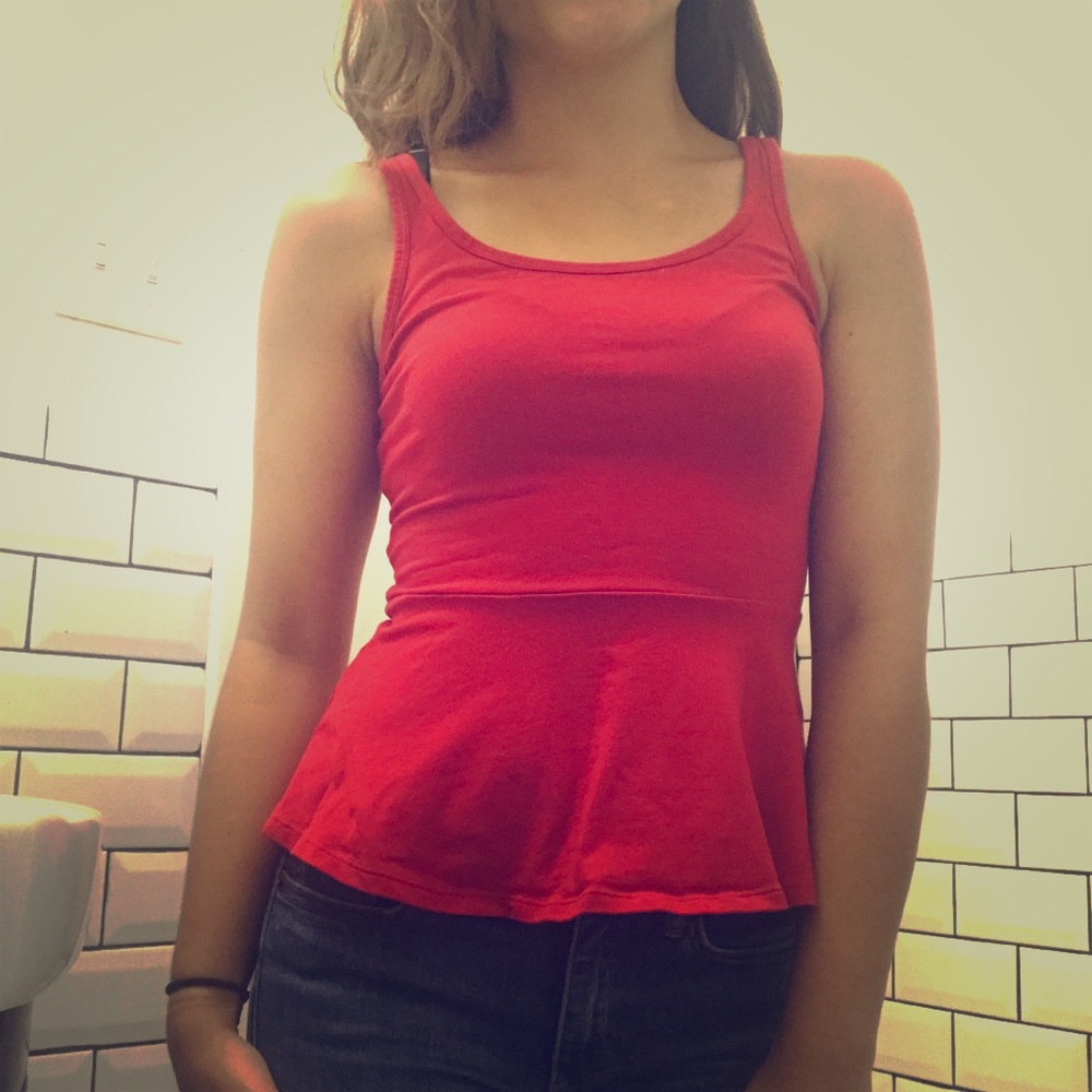 Red Peplum Top